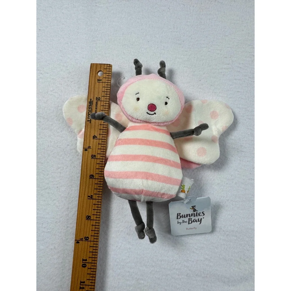 Bunnies by the Bay Baby NWT Butterfly Plush Pink Striped Polka Dot